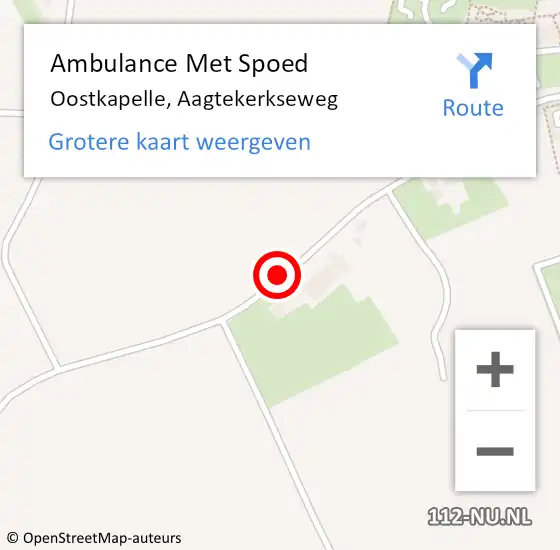 Locatie op kaart van de 112 melding: Ambulance Met Spoed Naar Oostkapelle, Aagtekerkseweg op 23 juni 2017 01:01