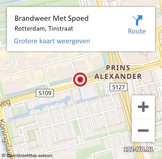 Locatie op kaart van de 112 melding: Brandweer Met Spoed Naar Rotterdam, Tinstraat op 23 juni 2017 01:43