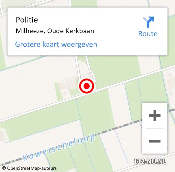 Locatie op kaart van de 112 melding: Politie Milheeze, Oude Kerkbaan op 23 juni 2017 01:49