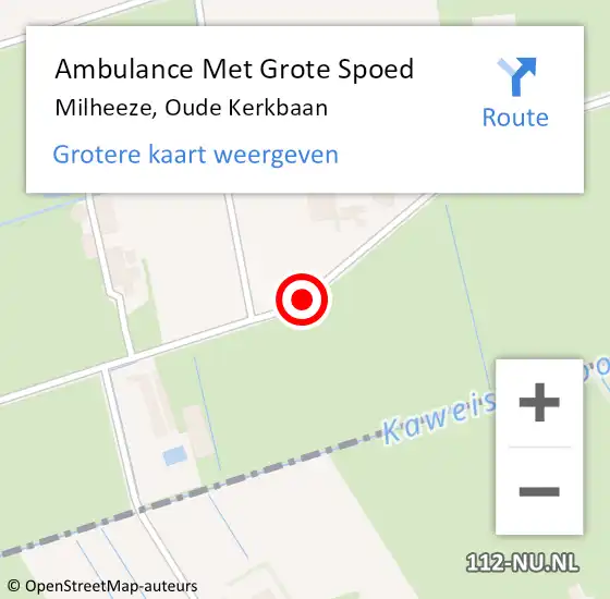 Locatie op kaart van de 112 melding: Ambulance Met Grote Spoed Naar Milheeze, Oude Kerkbaan op 23 juni 2017 01:49