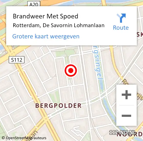 Locatie op kaart van de 112 melding: Brandweer Met Spoed Naar Rotterdam, De Savornin Lohmanlaan op 23 juni 2017 01:49