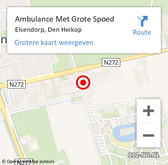 Locatie op kaart van de 112 melding: Ambulance Met Grote Spoed Naar Elsendorp, Den Heikop op 23 juni 2017 01:51