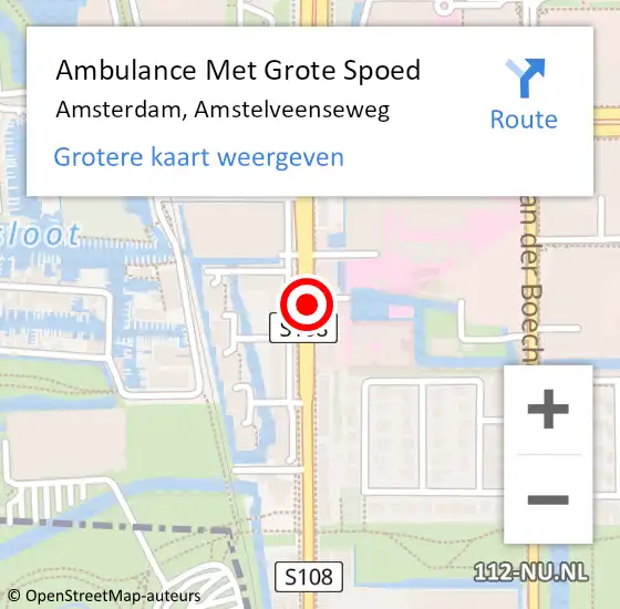 Locatie op kaart van de 112 melding: Ambulance Met Grote Spoed Naar Amsterdam, Amstelveenseweg op 23 juni 2017 01:53