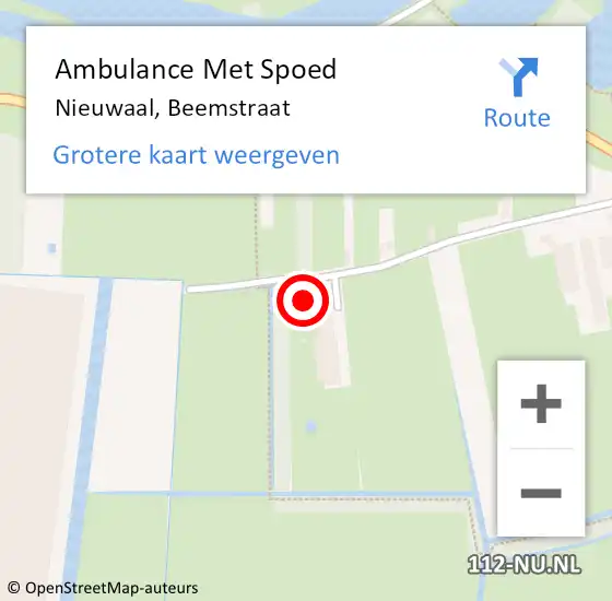 Locatie op kaart van de 112 melding: Ambulance Met Spoed Naar Nieuwaal, Beemstraat op 23 juni 2017 18:51