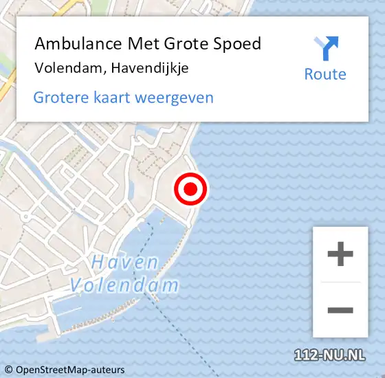 Locatie op kaart van de 112 melding: Ambulance Met Grote Spoed Naar Volendam, Havendijkje op 23 juni 2017 19:16