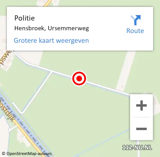 Locatie op kaart van de 112 melding: Politie Hensbroek, Ursemmerweg op 23 juni 2017 21:12