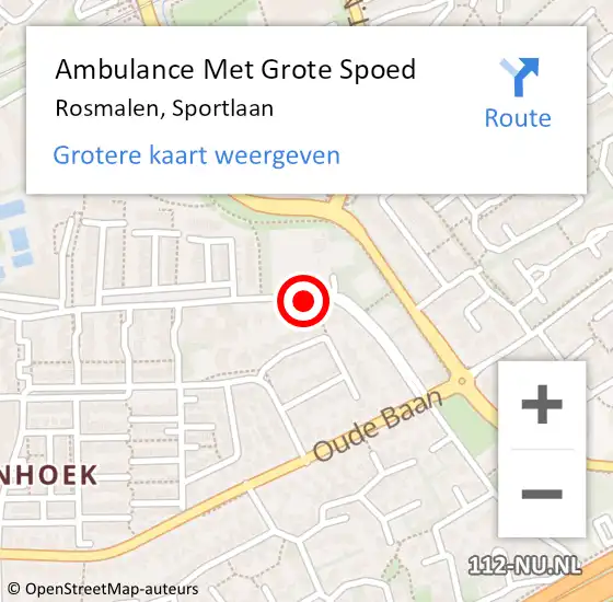 Locatie op kaart van de 112 melding: Ambulance Met Grote Spoed Naar Rosmalen, Sportlaan op 24 juni 2017 12:28