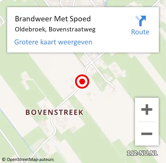 Locatie op kaart van de 112 melding: Brandweer Met Spoed Naar Oldebroek, Bovenstraatweg op 24 juni 2017 20:55