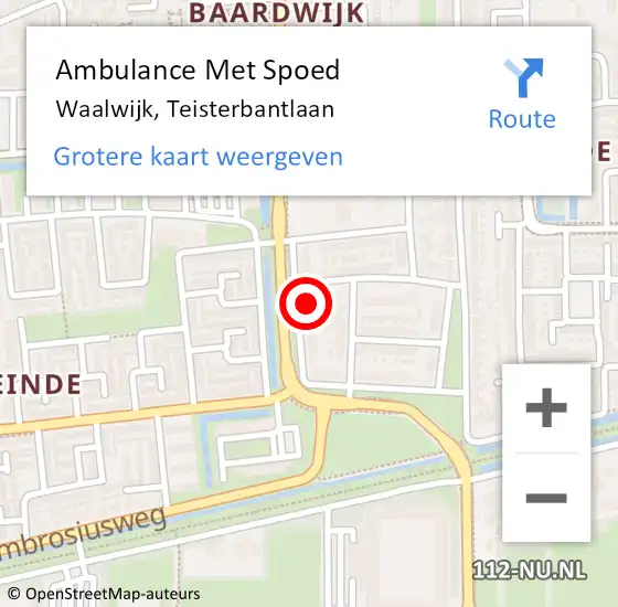 Locatie op kaart van de 112 melding: Ambulance Met Spoed Naar Waalwijk, Teisterbantlaan op 25 juni 2017 01:44