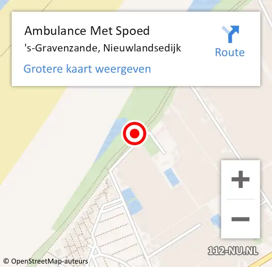 Locatie op kaart van de 112 melding: Ambulance Met Spoed Naar 's-Gravenzande, Nieuwlandsedijk op 25 juni 2017 01:59