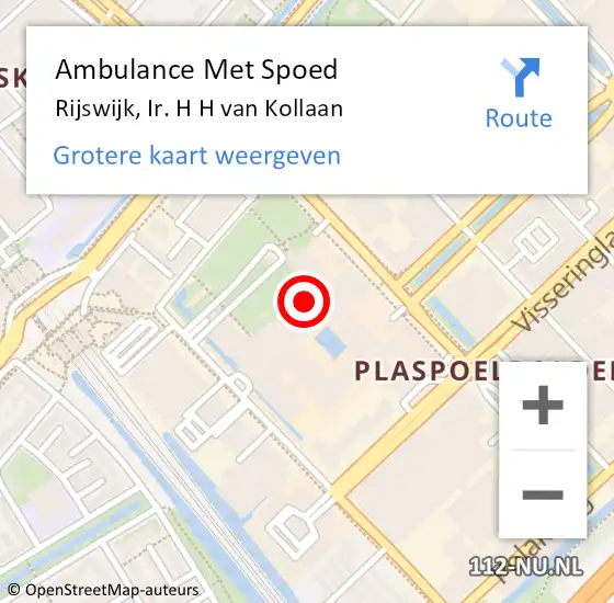Locatie op kaart van de 112 melding: Ambulance Met Spoed Naar Rijswijk, Ir. H H van Kollaan op 25 juni 2017 02:19