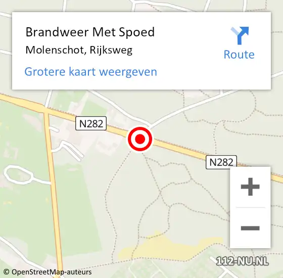 Locatie op kaart van de 112 melding: Brandweer Met Spoed Naar Molenschot, Rijksweg op 25 juni 2017 14:20
