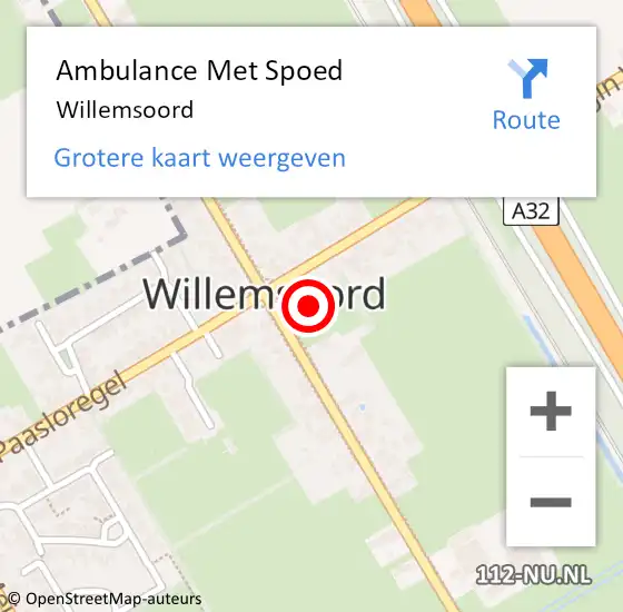 Locatie op kaart van de 112 melding: Ambulance Met Spoed Naar Willemsoord op 25 juni 2017 14:55