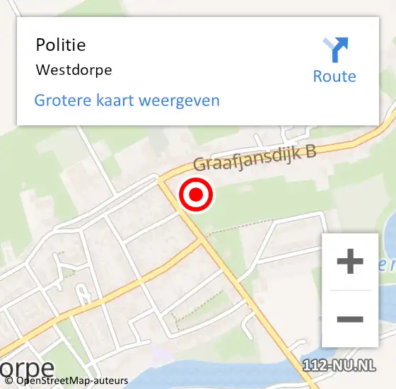 Locatie op kaart van de 112 melding: Politie Westdorpe op 25 juni 2017 15:46