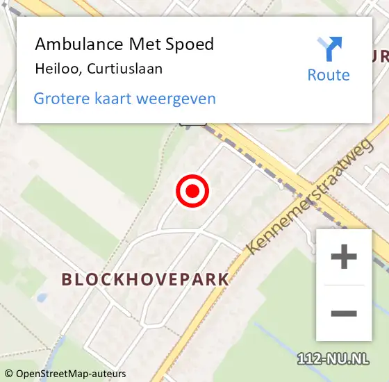 Locatie op kaart van de 112 melding: Ambulance Met Spoed Naar Heiloo, Curtiuslaan op 25 juni 2017 20:48