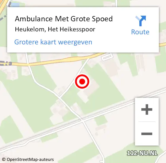 Locatie op kaart van de 112 melding: Ambulance Met Grote Spoed Naar Heukelom, Het Heikesspoor op 25 juni 2017 23:19