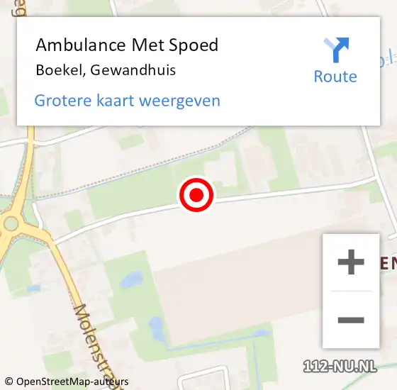 Locatie op kaart van de 112 melding: Ambulance Met Spoed Naar Boekel, Gewandhuis op 25 juni 2017 23:38