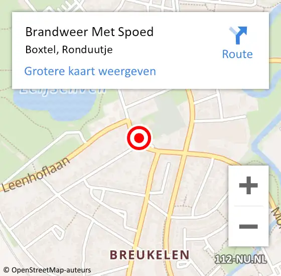 Locatie op kaart van de 112 melding: Brandweer Met Spoed Naar Boxtel, Ronduutje op 26 juni 2017 01:56