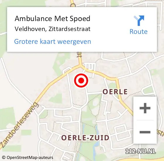 Locatie op kaart van de 112 melding: Ambulance Met Spoed Naar Veldhoven, Zittardsestraat op 26 juni 2017 07:48