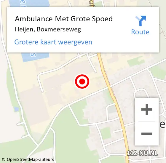 Locatie op kaart van de 112 melding: Ambulance Met Grote Spoed Naar Heijen, Boxmeerseweg op 26 juni 2017 19:32