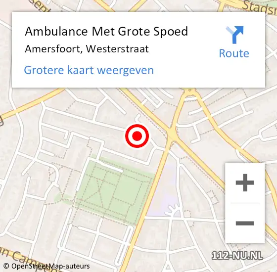 Locatie op kaart van de 112 melding: Ambulance Met Grote Spoed Naar Amersfoort, Westerstraat op 27 juni 2017 19:48