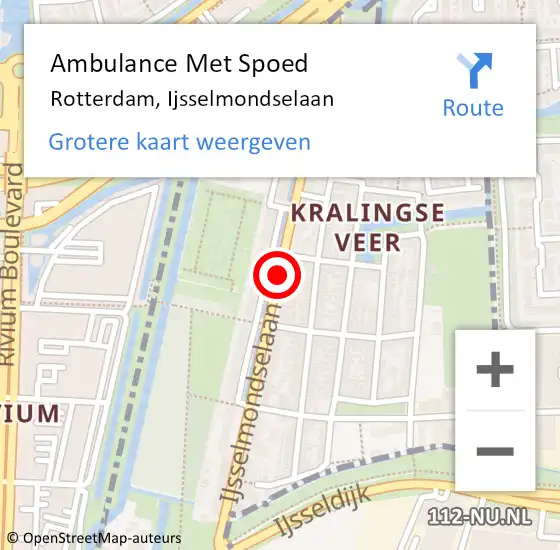Locatie op kaart van de 112 melding: Ambulance Met Spoed Naar Rotterdam, IJsselmondselaan op 28 juni 2017 06:54