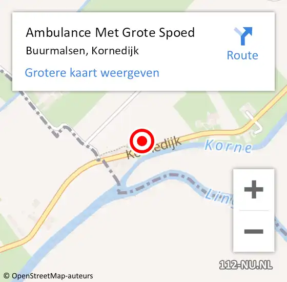 Locatie op kaart van de 112 melding: Ambulance Met Grote Spoed Naar Buurmalsen, Kornedijk op 28 juni 2017 15:37