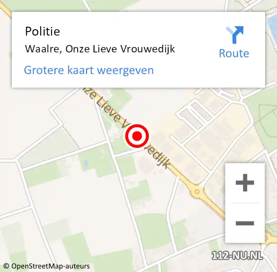 Locatie op kaart van de 112 melding: Politie Waalre, Onze Lieve Vrouwedijk op 28 juni 2017 19:17