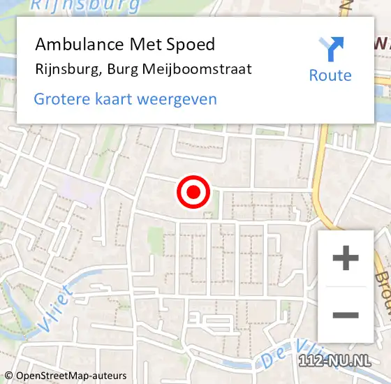Locatie op kaart van de 112 melding: Ambulance Met Spoed Naar Rijnsburg, Burg Meijboomstraat op 28 juni 2017 20:18