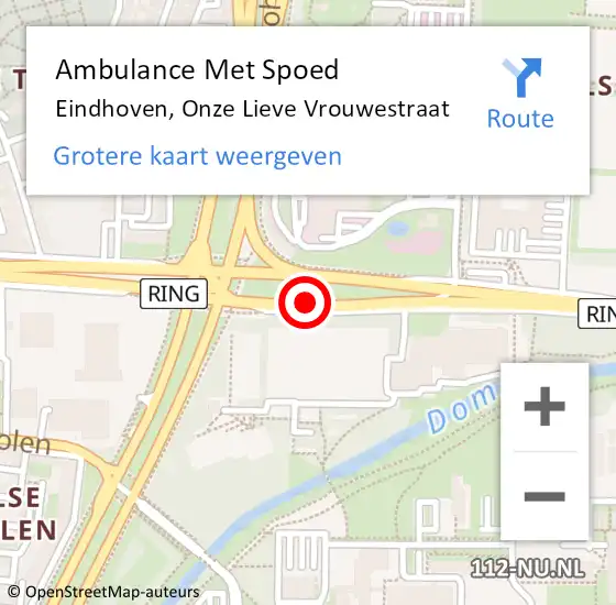 Locatie op kaart van de 112 melding: Ambulance Met Spoed Naar Eindhoven, Onze Lieve Vrouwestraat op 28 juni 2017 20:39