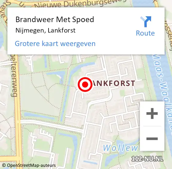 Locatie op kaart van de 112 melding: Brandweer Met Spoed Naar Nijmegen, Lankforst op 28 juni 2017 20:48