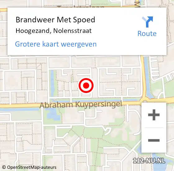 Locatie op kaart van de 112 melding: Brandweer Met Spoed Naar Hoogezand, Nolensstraat op 28 juni 2017 23:43