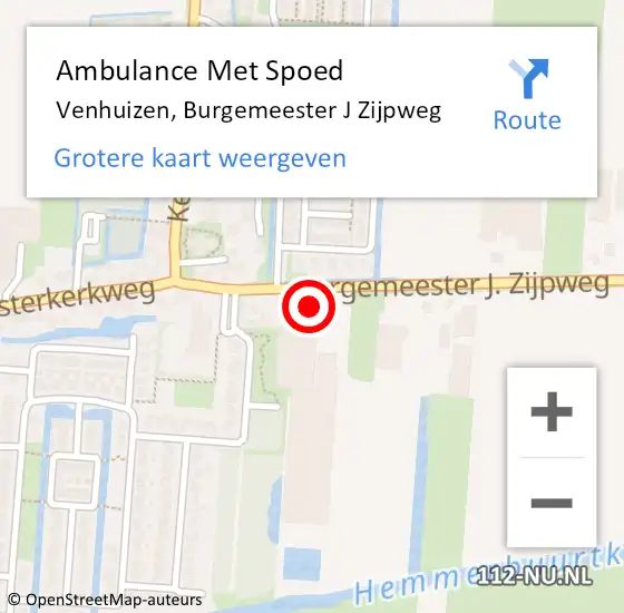 Locatie op kaart van de 112 melding: Ambulance Met Spoed Naar Venhuizen, Burgemeester J Zijpweg op 29 juni 2017 09:08