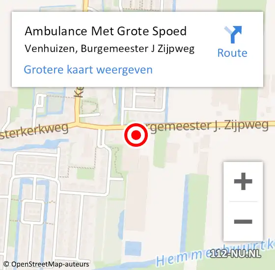 Locatie op kaart van de 112 melding: Ambulance Met Grote Spoed Naar Venhuizen, Burgemeester J Zijpweg op 29 juni 2017 09:11