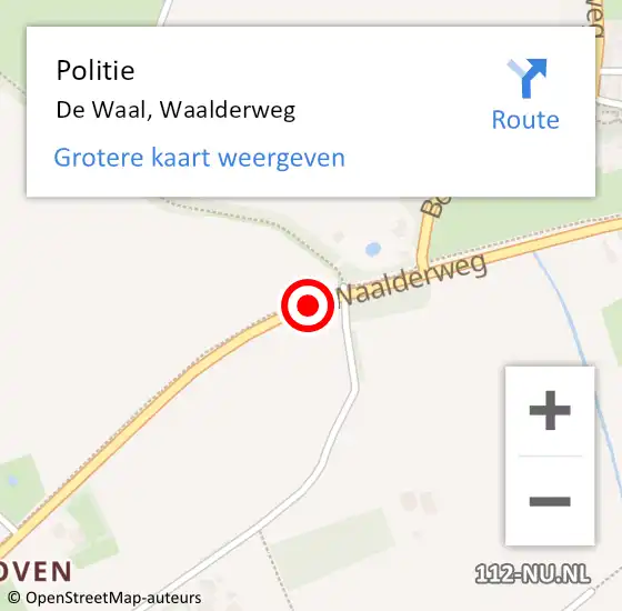 Locatie op kaart van de 112 melding: Politie De Waal, Waalderweg op 29 juni 2017 10:33