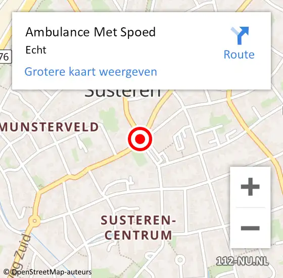 Locatie op kaart van de 112 melding: Ambulance Met Spoed Naar Echt op 29 juni 2017 10:50