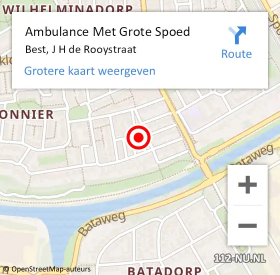 Locatie op kaart van de 112 melding: Ambulance Met Grote Spoed Naar Best, J H de Rooystraat op 30 juni 2017 15:49