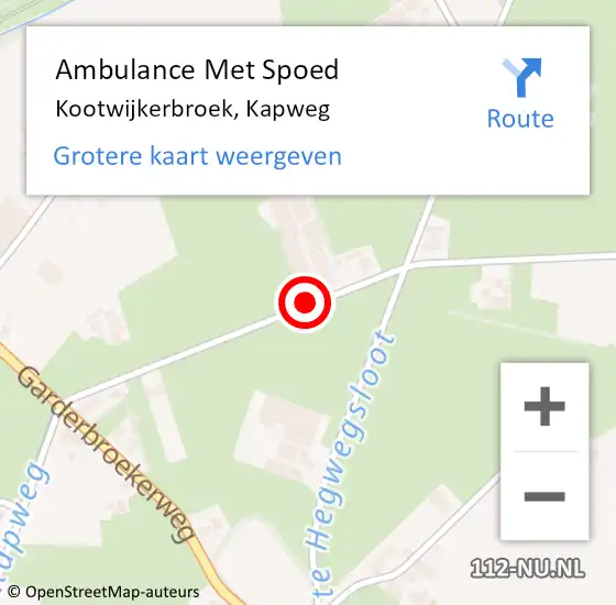 Locatie op kaart van de 112 melding: Ambulance Met Spoed Naar Kootwijkerbroek, Kapweg op 1 juli 2017 01:21