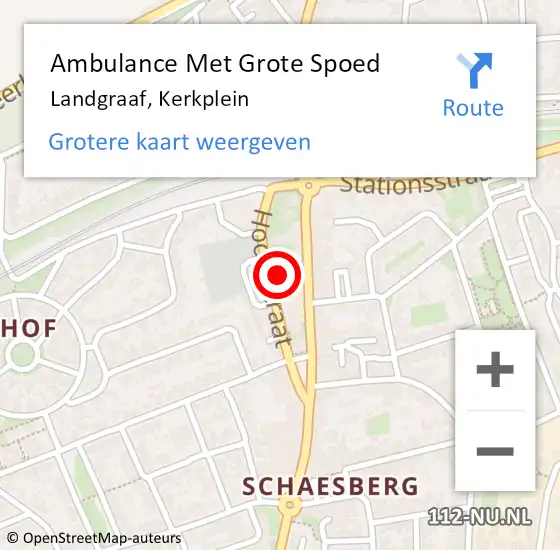 Locatie op kaart van de 112 melding: Ambulance Met Grote Spoed Naar Landgraaf, Kerkplein op 25 januari 2014 16:12