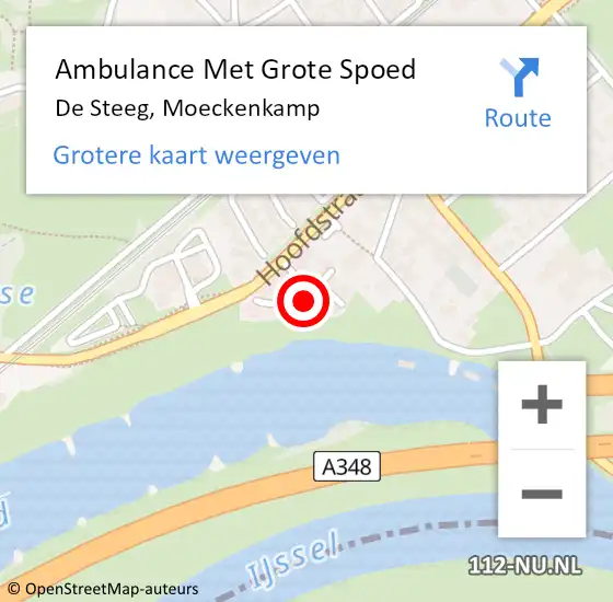 Locatie op kaart van de 112 melding: Ambulance Met Grote Spoed Naar De Steeg, Moeckenkamp op 2 juli 2017 09:08