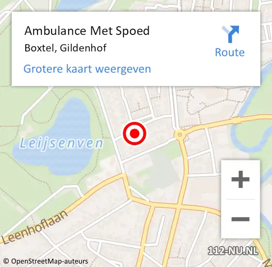Locatie op kaart van de 112 melding: Ambulance Met Spoed Naar Boxtel, Gildenhof op 2 juli 2017 20:53