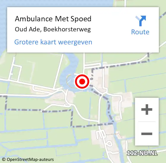 Locatie op kaart van de 112 melding: Ambulance Met Spoed Naar Oud Ade, Boekhorsterweg op 2 juli 2017 22:06
