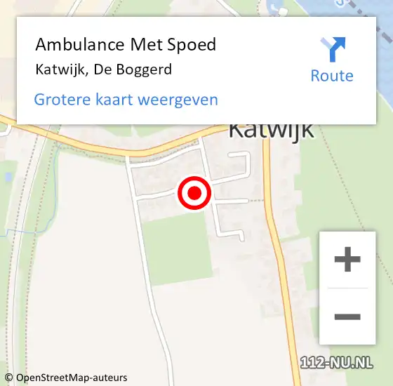 Locatie op kaart van de 112 melding: Ambulance Met Spoed Naar Katwijk, De Boggerd op 3 juli 2017 02:03