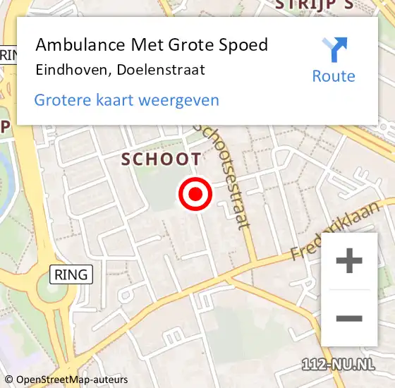 Locatie op kaart van de 112 melding: Ambulance Met Grote Spoed Naar Eindhoven, Doelenstraat op 3 juli 2017 03:49