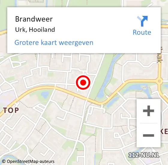 Locatie op kaart van de 112 melding: Brandweer Urk, Hooiland op 3 juli 2017 07:05