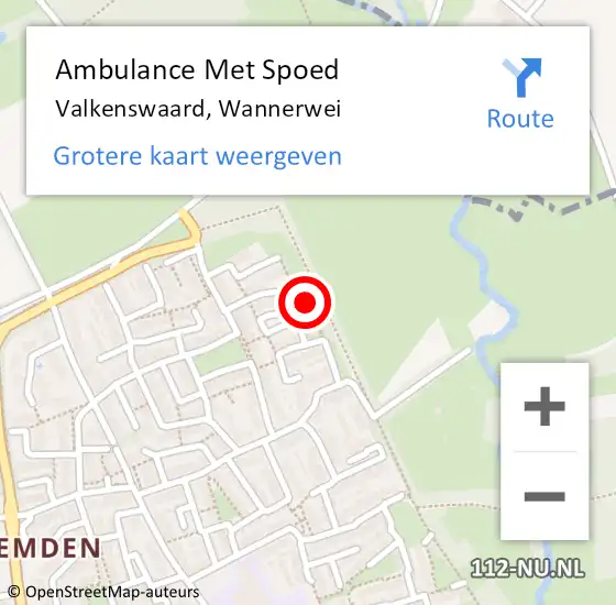 Locatie op kaart van de 112 melding: Ambulance Met Spoed Naar Valkenswaard, Wannerwei op 3 juli 2017 12:52