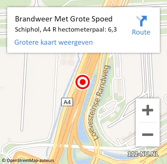 Locatie op kaart van de 112 melding: Brandweer Met Grote Spoed Naar Schiphol, A4 L hectometerpaal: 9,0 op 3 juli 2017 16:31
