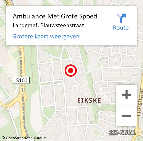 Locatie op kaart van de 112 melding: Ambulance Met Grote Spoed Naar Landgraaf, Blauwsteenstraat op 25 januari 2014 21:38