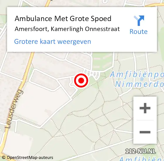Locatie op kaart van de 112 melding: Ambulance Met Grote Spoed Naar Amersfoort, Kamerlingh Onnesstraat op 4 juli 2017 07:53