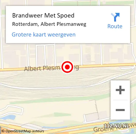 Locatie op kaart van de 112 melding: Brandweer Met Spoed Naar Rotterdam, Albert Plesmanweg op 4 juli 2017 21:38